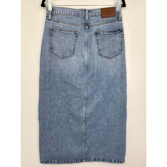 Hidden Midi Front Slit Peyton Denim Jean Skirt Size Small - Picture 7 of 8
